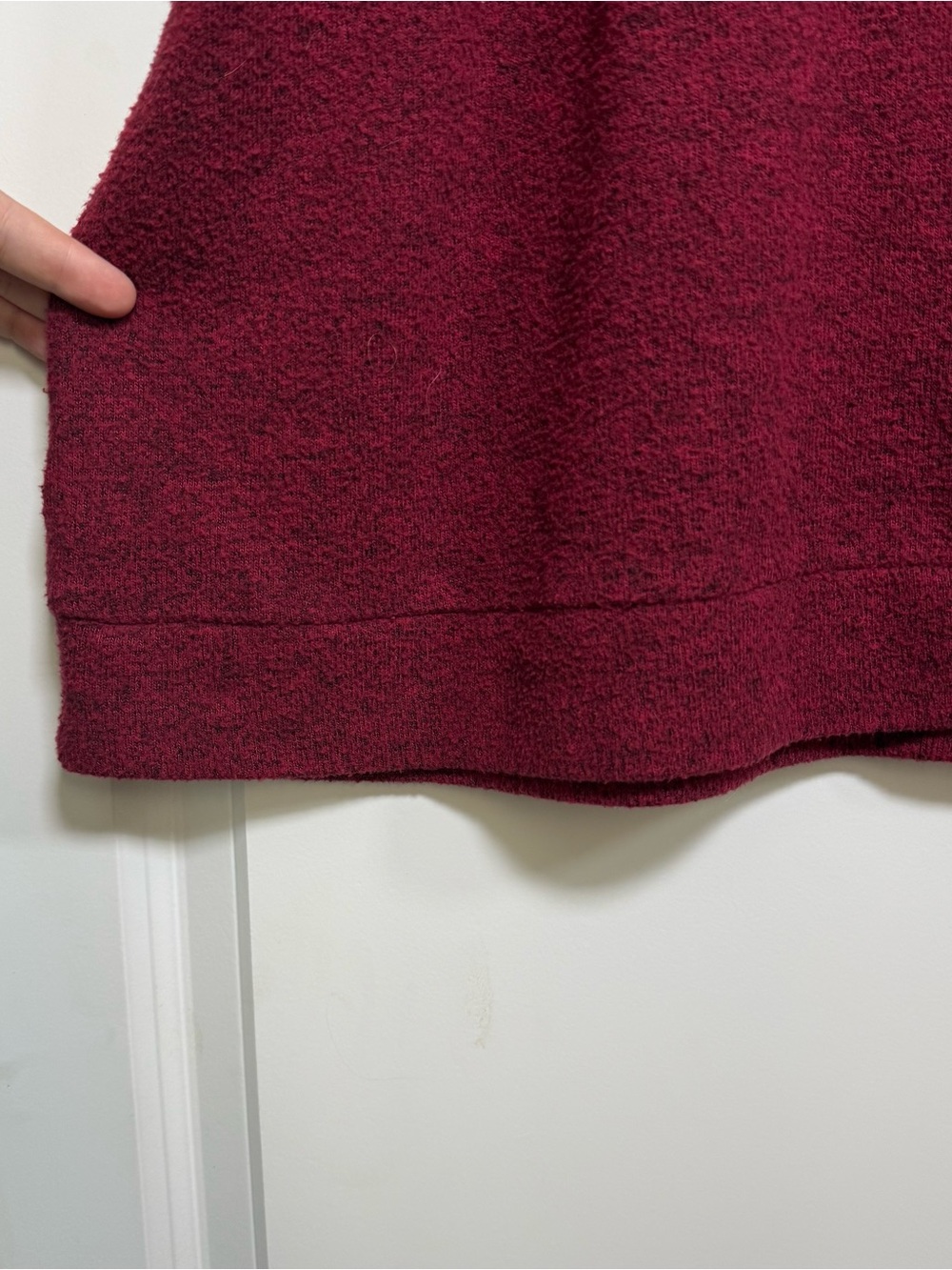 Torrid Super Soft Plush Sweater Top Plus Burgundy Marled V-Neck Dolman Sleeve - Picture 6 of 6